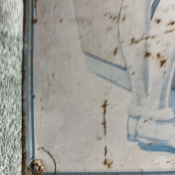 Vintage Welcome Pause Drink Coca-Cola Lady Tin Metal Sign 16" x 12 1/2" - Picture 5 of 9